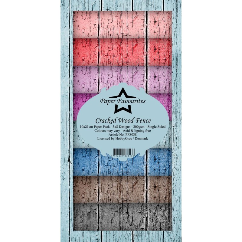 Paper Favourites Slim Card "Cracked Wood Fenc"