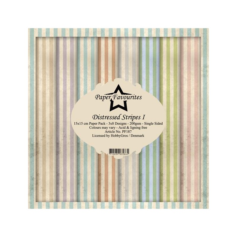 Paper Favourites Paper Pack "Distressed Stripes I" 15x15cm