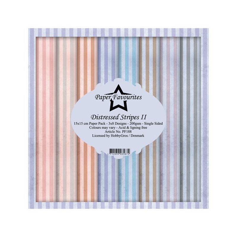 Paper Favourites Paper Pack "Distressed Stripes II"  15x15cm
