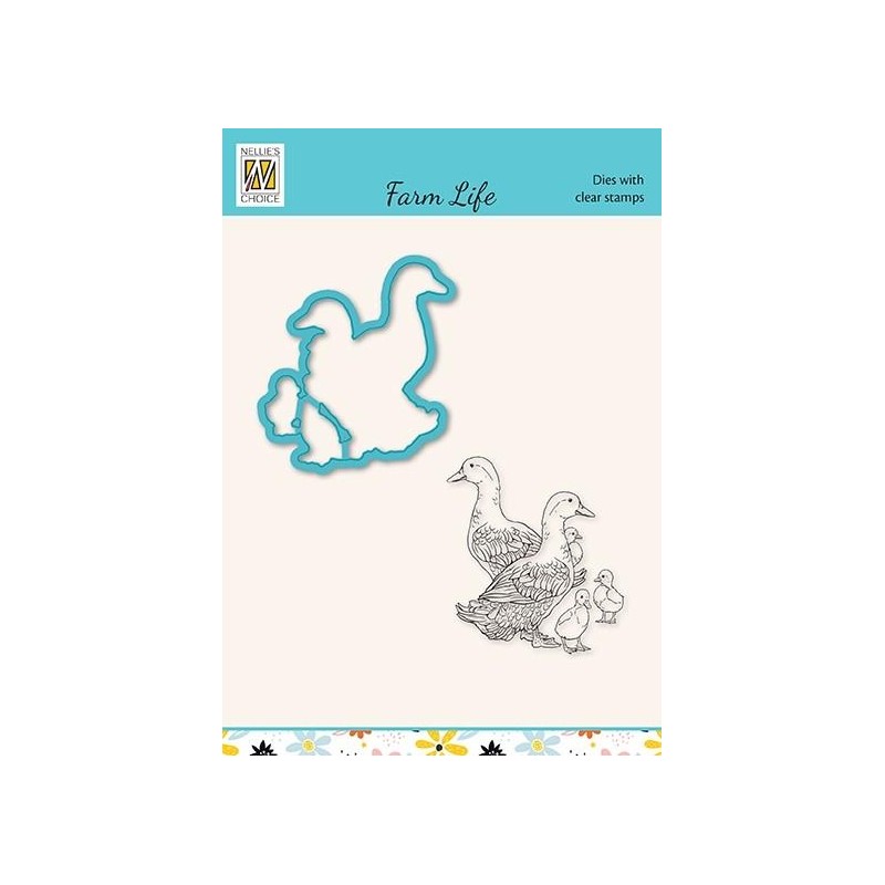 copy of Nelie‘s Choice Die cut & clearstamp set Exotic birds - 1  49x96mm