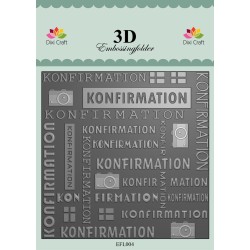 Dixi Craft 3D Embossingfolder 15x15cm "Konfirmation"