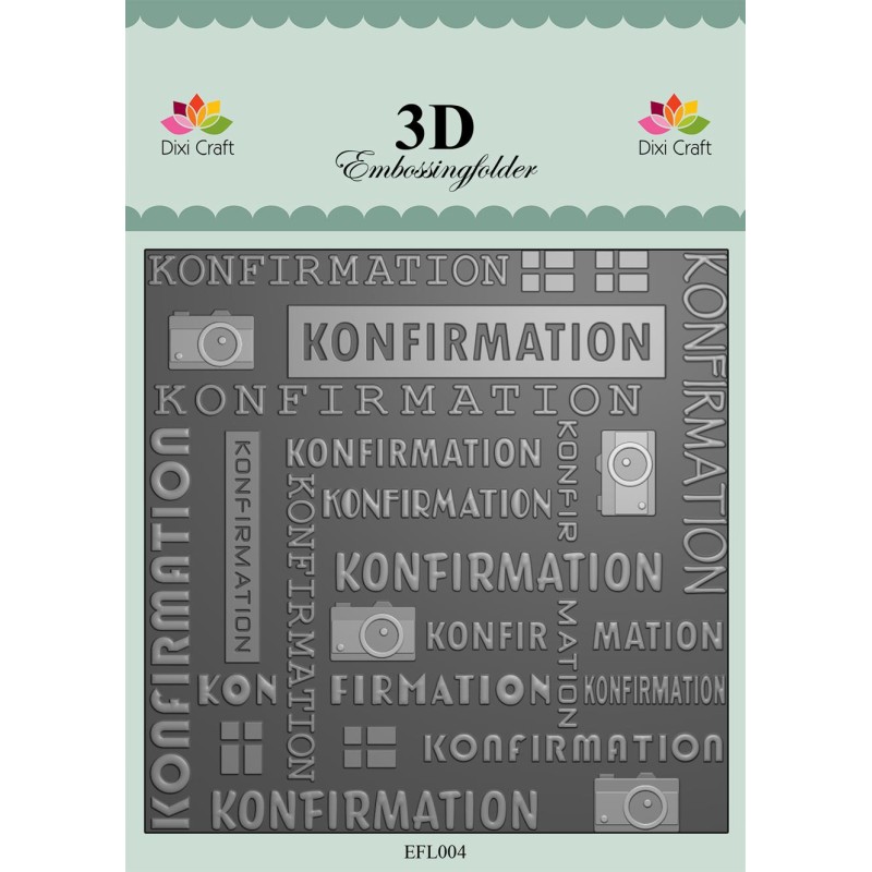 Dixi Craft 3D Embossingfolder 15x15cm "Konfirmation"
