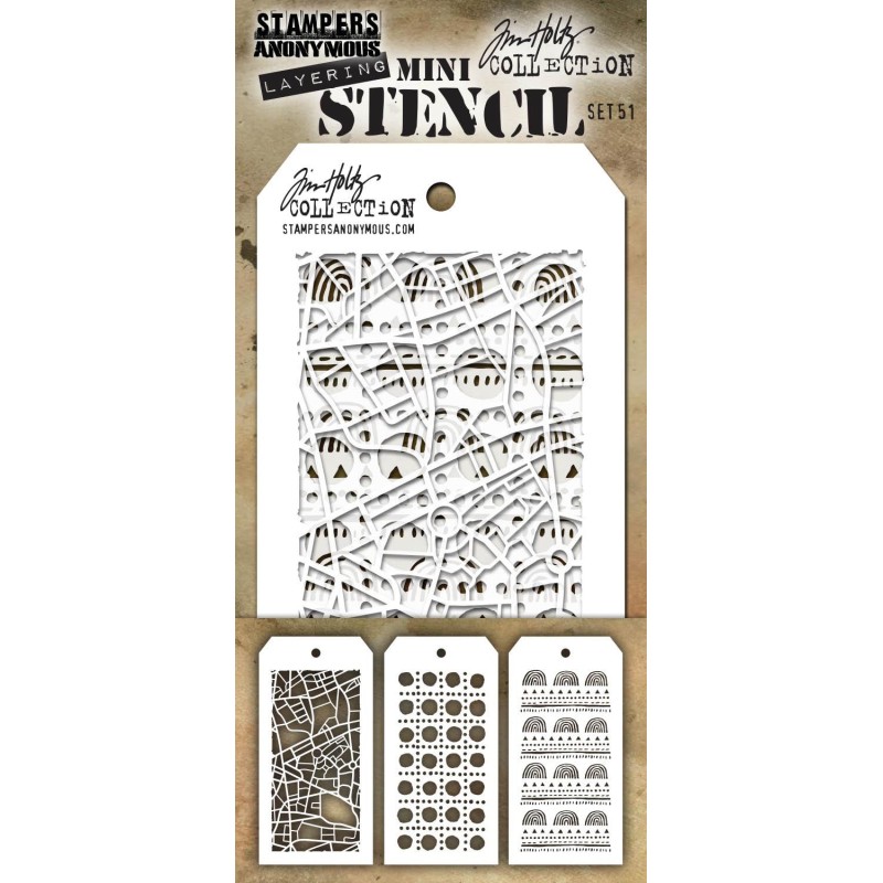 TIM HOLTZ MINI STENCIL SET 51