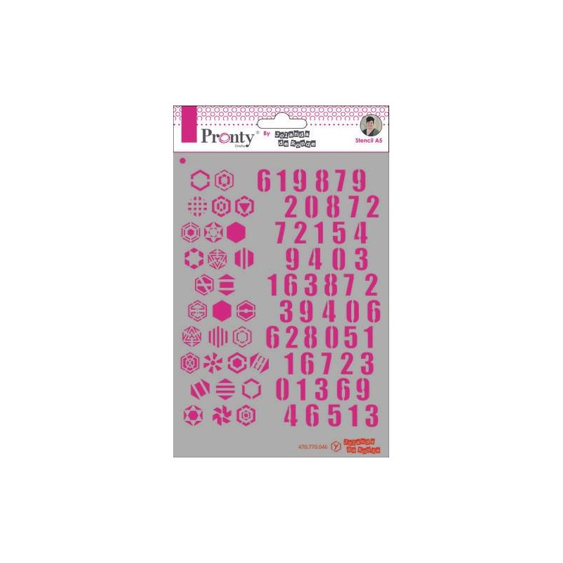 Pronty Mask Pattern numbers A5  by Jolanda
