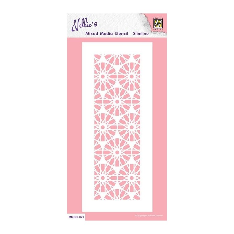Nellie`s Choice MIXED MEDIA STENCIL "Slimline - Crystal"