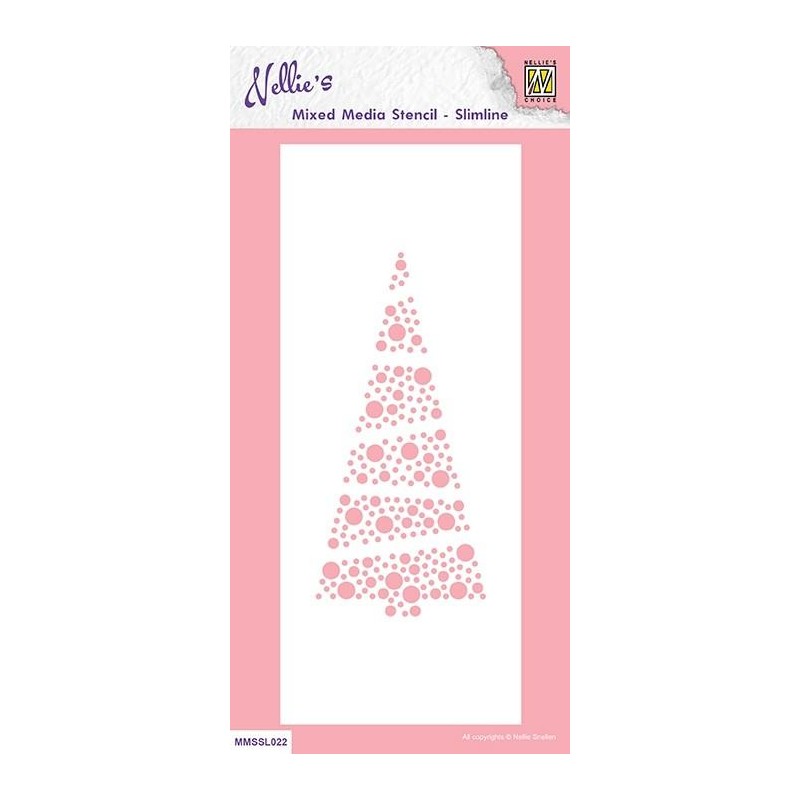 Nellie`s Choice MIXED MEDIA STENCIL "Slimline -  Xmas Tree"