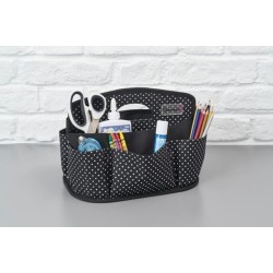 Papermania docrafts Craft Bag Storage Caddy - Liquorice Dot