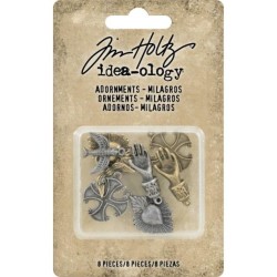 Tim Holtz Idea-Ology Metal Adornments - Milagros (8 pack)