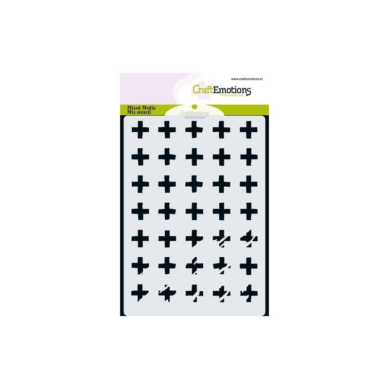 CraftEmotions MM Mix stencil design plus A6