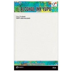 Ranger Alcohol Ink Yupo Paperc White 144 Lbs 5x7 10 Pack