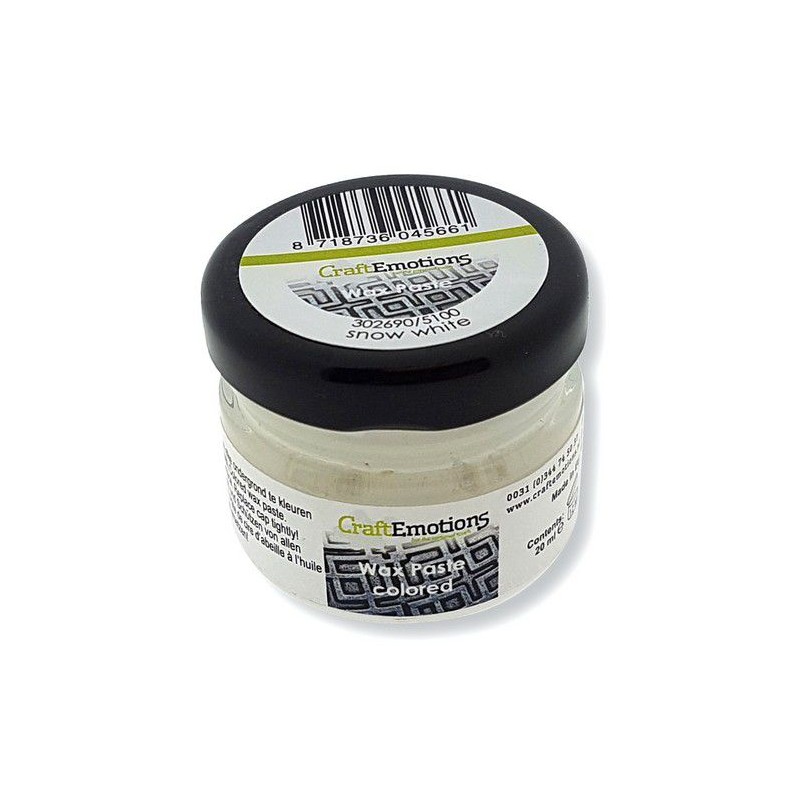 CraftEmotions Wax paste coloured - snow white 20 ml