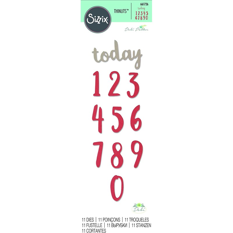 Sizzix Thinlits Die Set - Brush Numbers 11PK