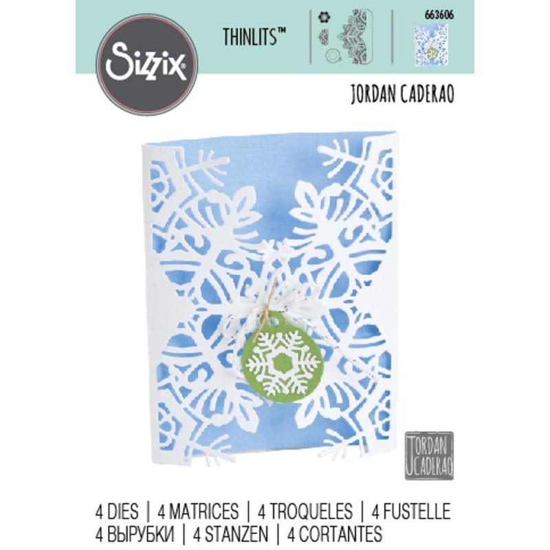 Sizzix Thinlits Die Set - 4PK Card Wrap Snowflake  Jordan