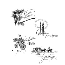 Stampers Anonymous Tim Holtz Cling Stamp“Holiday Greetings” TH-CMS353