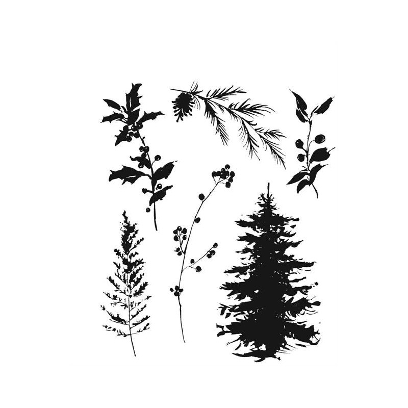 Stampers Anonymous Tim Holtz Cling Stamp“Winter Watercolor" TH-CMS443