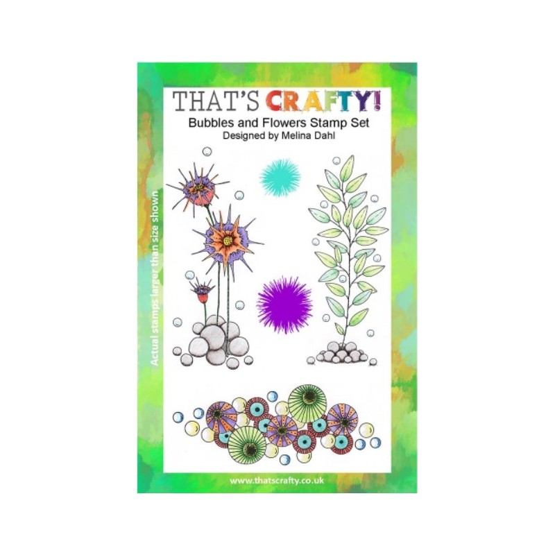 That's Crafty! Clear Stamp Set - Bubbles and Flowers Malina Dahl