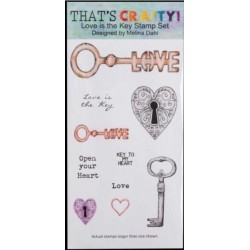 That's Crafty! Clearstamp slimline - "Love is the Key" Melina Dahl