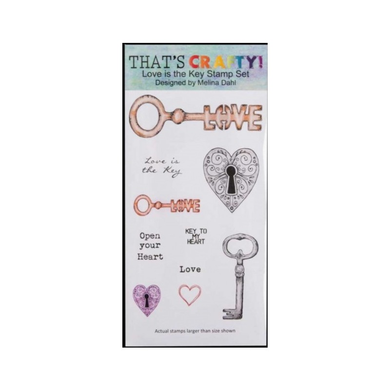 That's Crafty! Clearstamp slimline - "Love is the Key" Melina Dahl