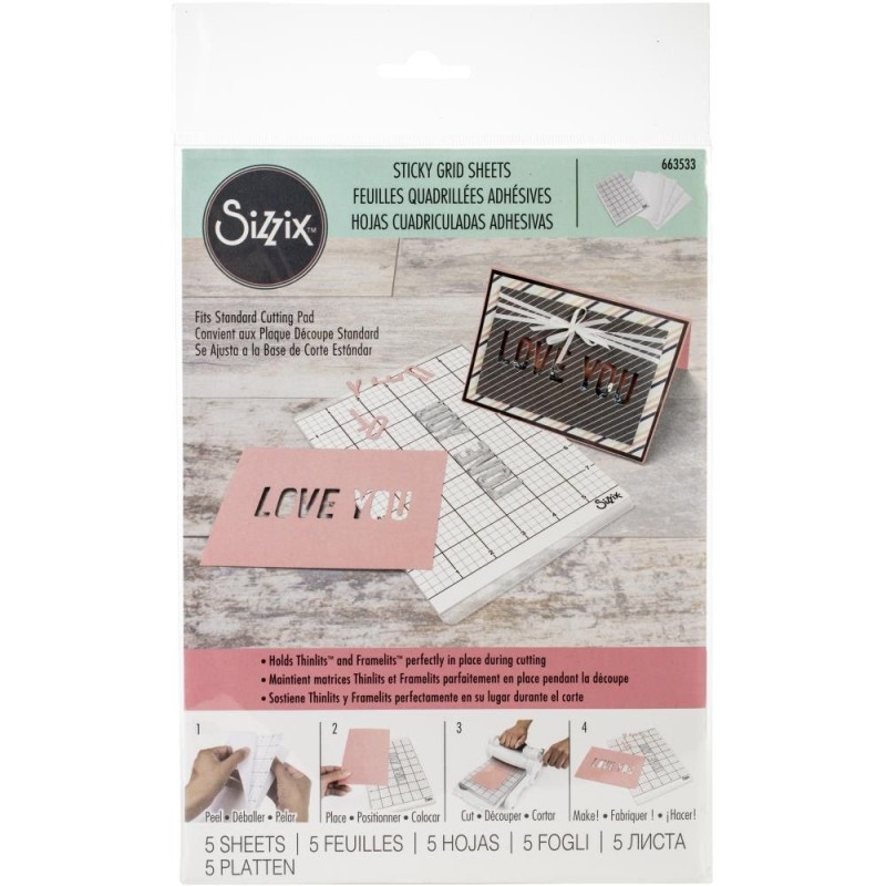Sizzix Accessory - Sticky Grid Sheet 21.6cm x 15.2cm - 5pc Tim Holtz