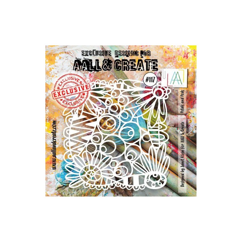 AALL & Create Stencil Petals & Pods AALL-PC-117 15x15cm Janet klein