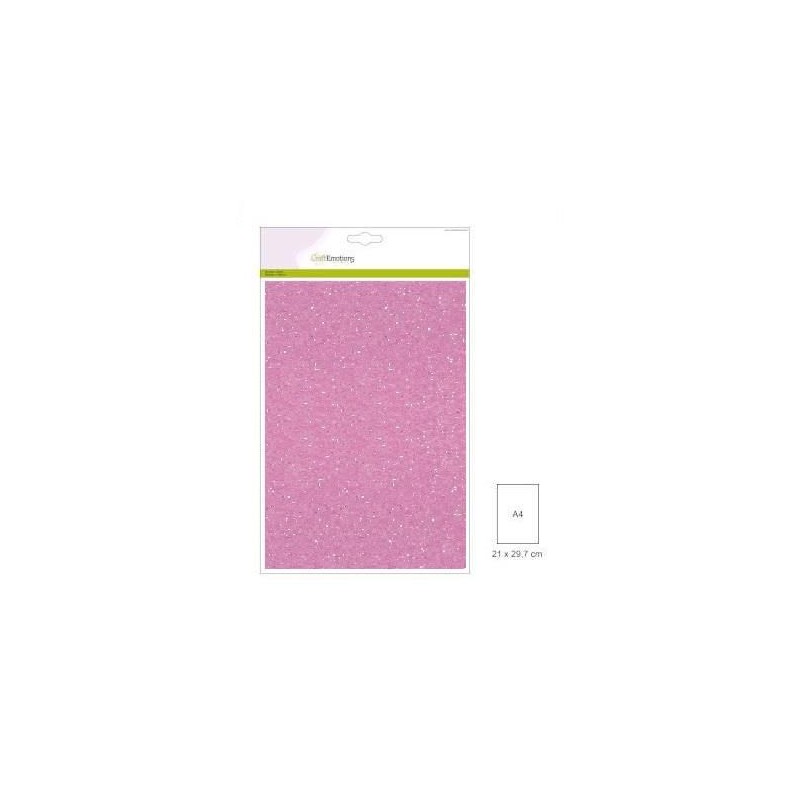 CraftEmotions Glitter paper 5 Sh "pink" 29x21cm 120gr