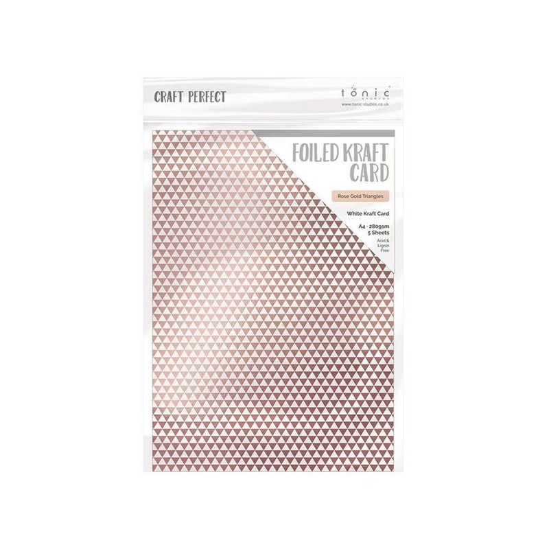 Craft Perfect • Foiled kraft card A4 x5 280g foiled Triangles