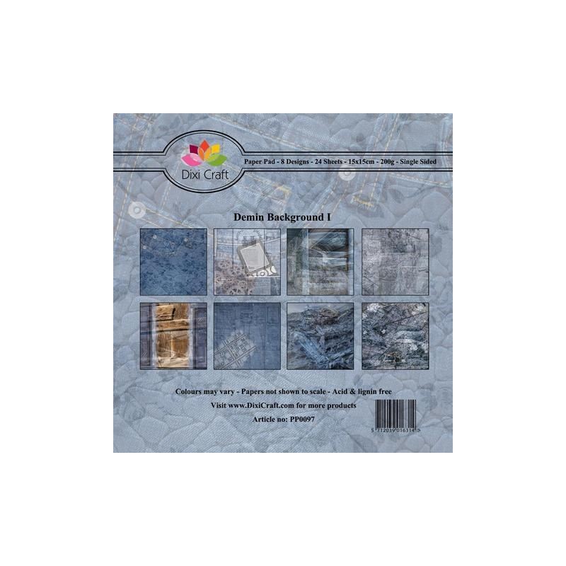 DIXI CRAFT PAPIRSBLOK 15X15CM “Denim Background I”