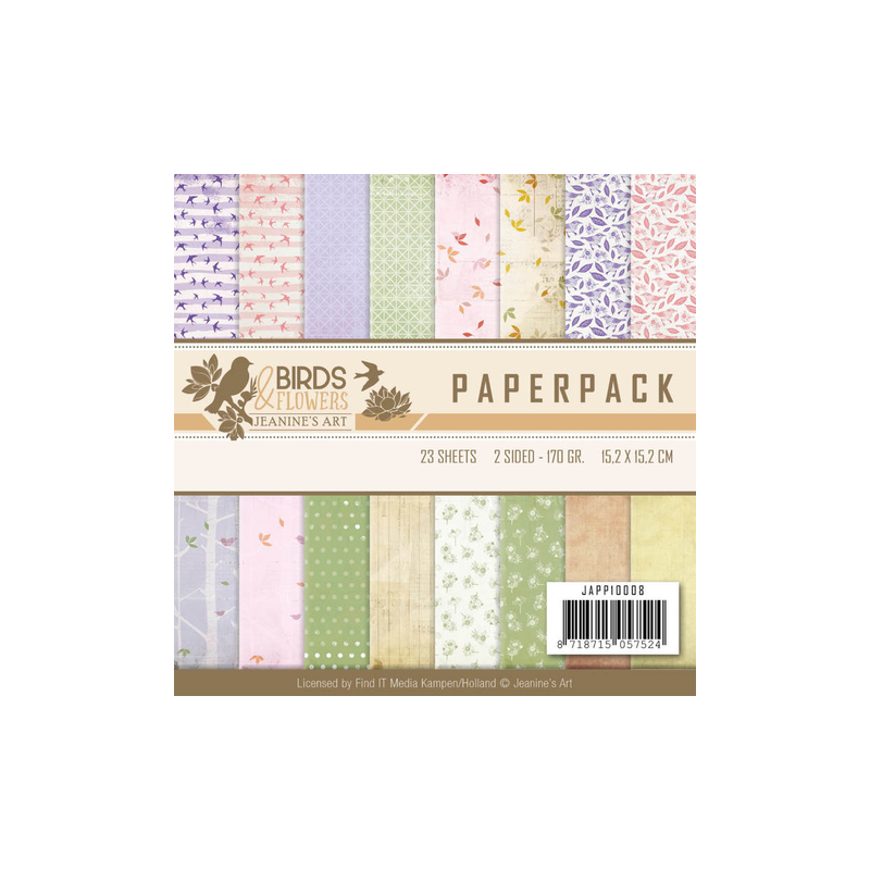 JEANINNES ART PAPERPAD 15X15CM JAPP10008