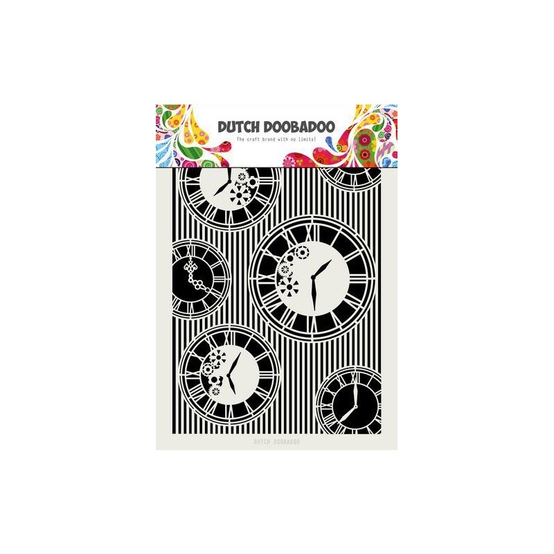 Dutch Doobadoo A4 Mask Stencil Art Clocks & Stripes