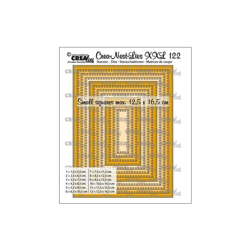 Crealies Rektangel Die XXL Rectangles with square holes max.12,5x16,5cm