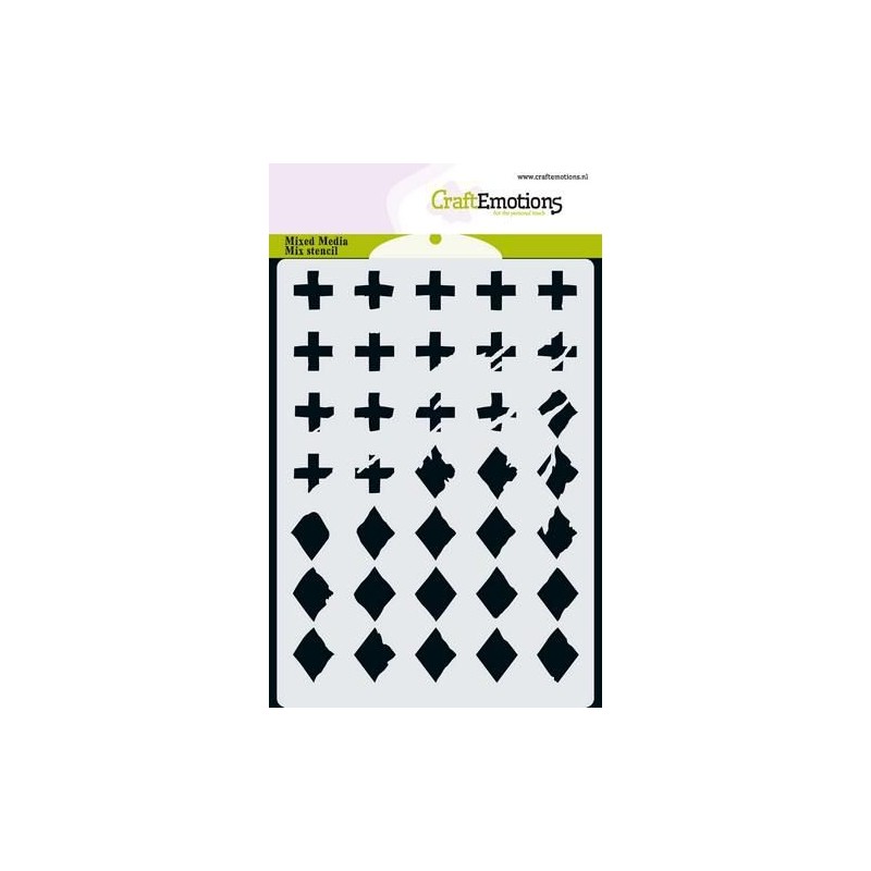 CraftEmotions MM Mix stencil design diamond & cross A6