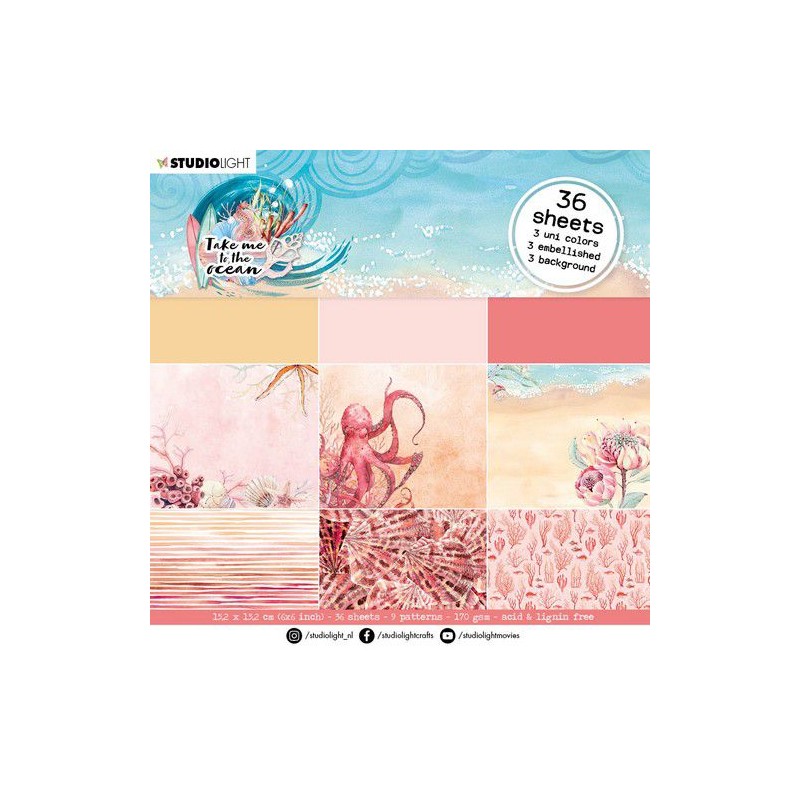 Studio Light Paper pad Take me to the Ocean nr.36  15,2x15,2cm
