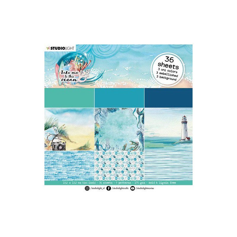 Studio Light Paper pad Take me to the Ocean nr.37  152,2x152,2mm