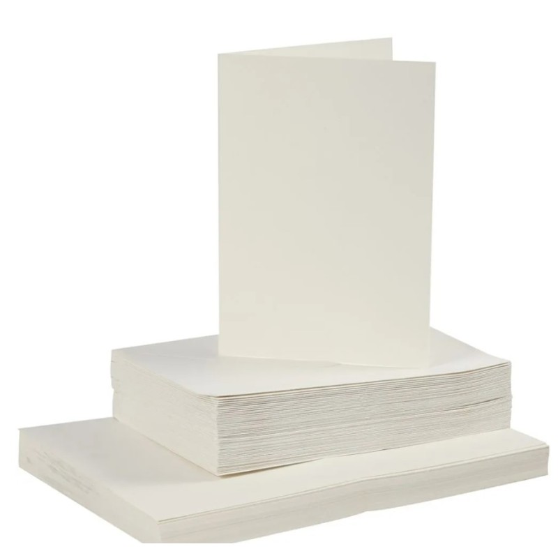 Kort och kuvert, CREAM A6 kortstl. 10,5x15 cm, kuvertstl. 11,5x16,5 cm, 120+240 g, 50 set/ 1 förp