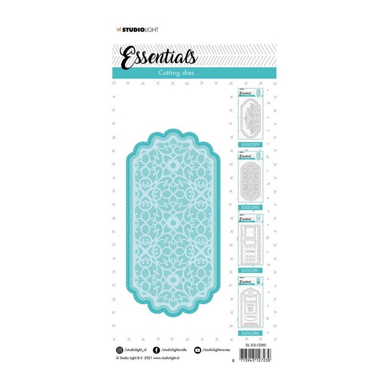 Studio Light • Essentials cutting die Slimline decorative background nr.80 10,5x21cm