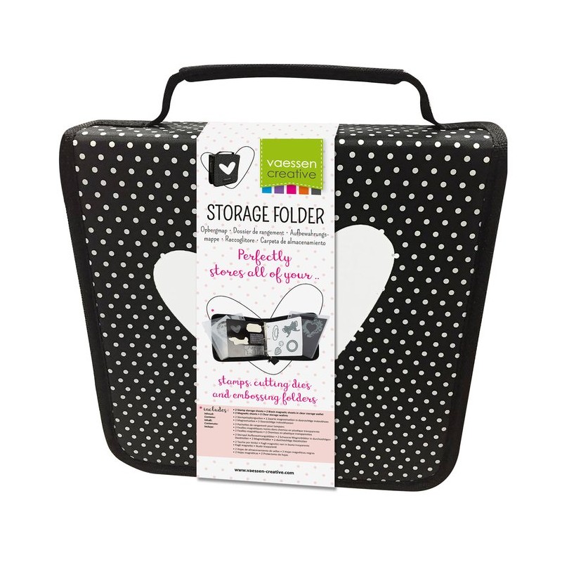 Vaessen Creative • Storage folder svart med prickar inkl. fickor